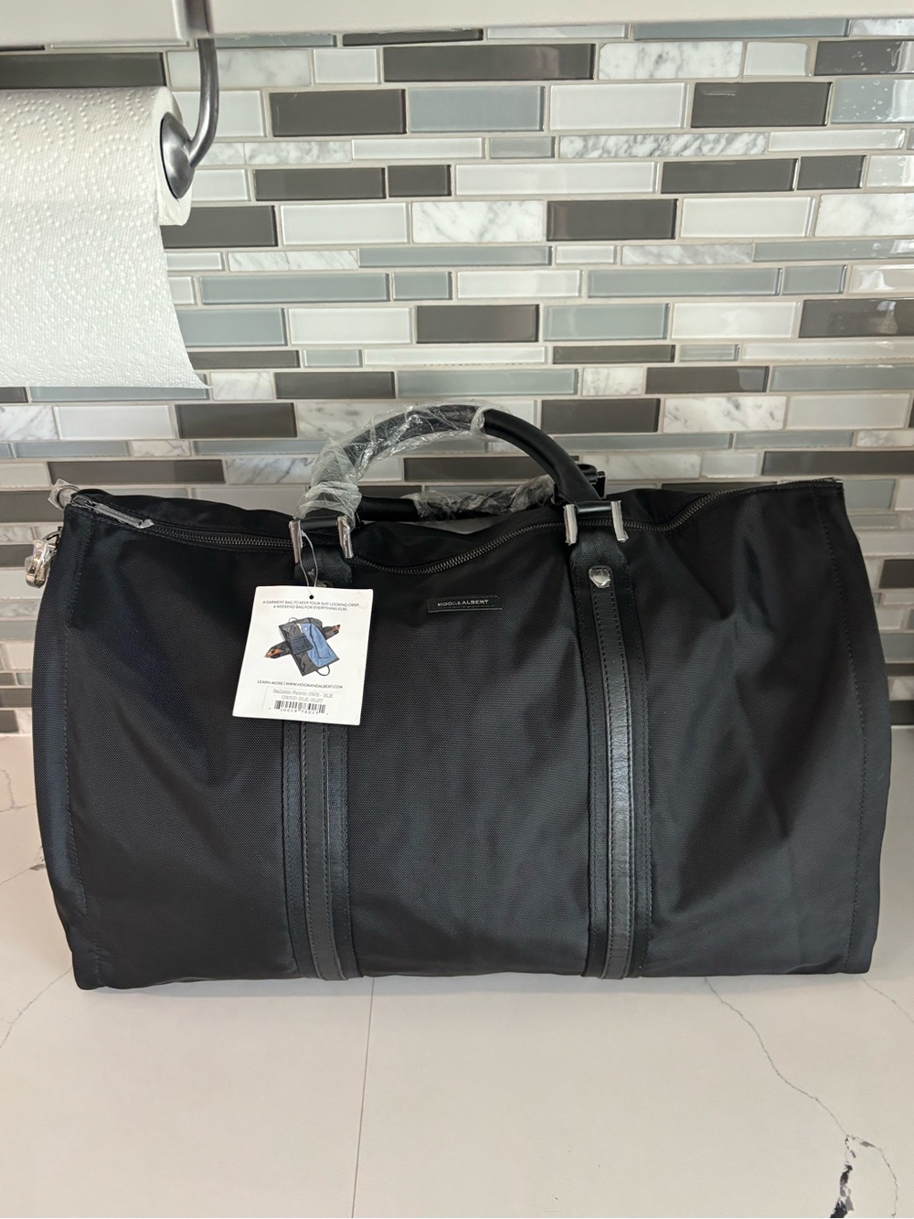 Hook & Albert garment carry on bag black new weekender duffel bag